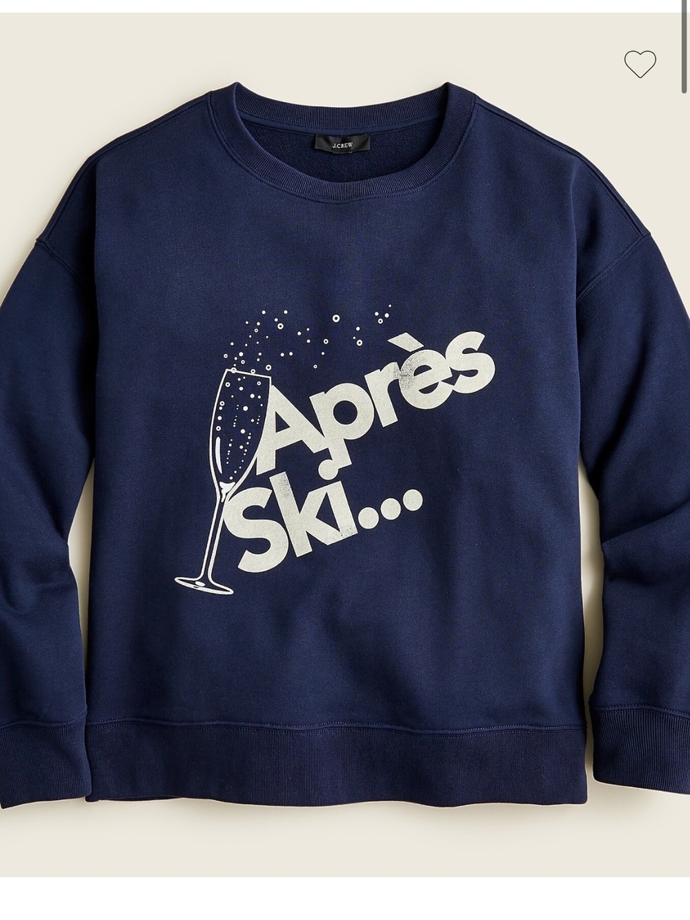 J. Crew Navy Blue University terry "Après Ski" sweatshirt XS